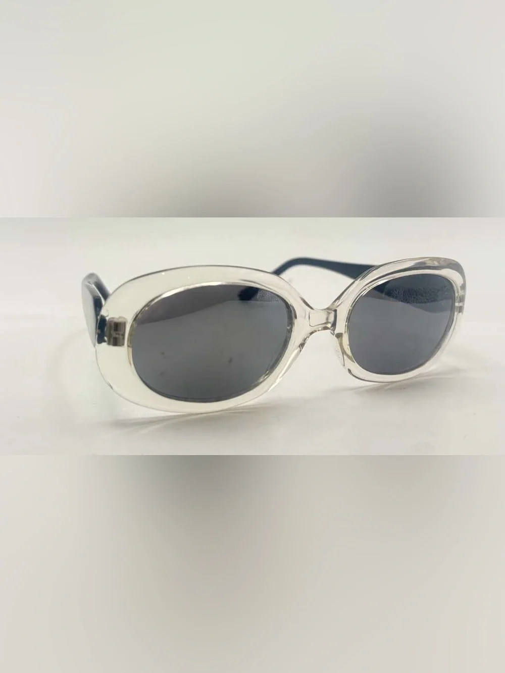 Black Translucent Oval Sunglasses Frames Only